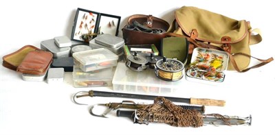 Lot 2064 - Mixed Tackle, including Hardy 'Marquis Salmon No.1' reel, Young's 'Beaudex' and 1540 reels, two...