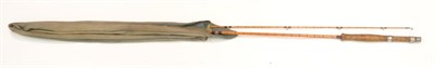 Lot 2115 - A Hardy 2pce Split Cane 'J.J.H. Triumph' Trout Fly Rod, serial number H54623A, with burgundy...