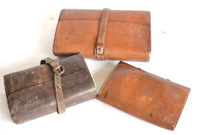 Lot 2128 - A Large Stitched Leather Fly and Cast Wallet, with leather strap, containing trout flies, cast...