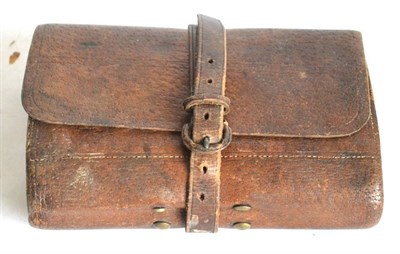 Lot 2131 - A Hardy Bros Stitched Leather Fly Wallet, with leather strap, impressed makers mark, containing...