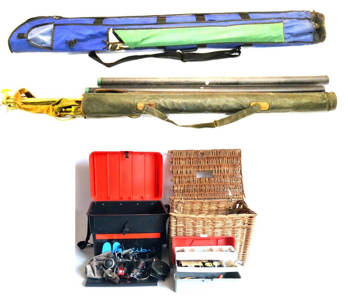 Lot 2180 - Mixed Tackle, including two Speedia centrepin reels, Edge-Elite centrepin reel, spinning reels,...