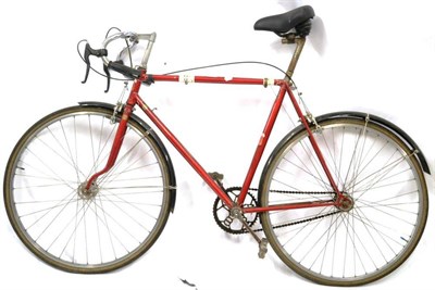 Lot 1020 - A Vintage Bates Racing Bike, with red metallic Reynolds 531 frame, together with a tin of parts