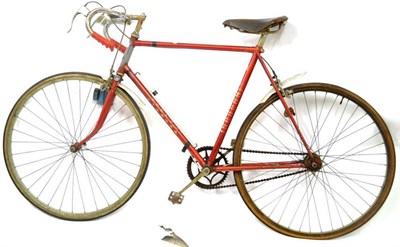 Lot 1031 - A Raleigh Trent Sports Racing Bike, with red metallic paintwork, aluminium mud guards, lamp,...