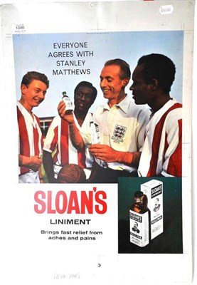 Lot 1046 - A Pictorial Aluminium Advertising Sign for Sloans Liniment Featuring Stanley Matthews,...