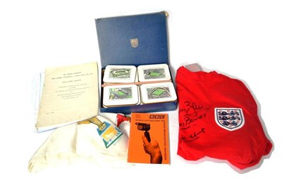 Lot 1048 - 1966 World Cup Memorabilia, comprising an FA Local Liason Committee information leaflet, silk...