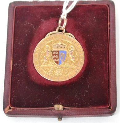 Lot 1055 - A Fine 9 Carat Gold and Enamel Football League England v Ireland Medal Awarded to E Needham,...