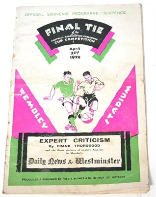 Lot 1058 - A 1928 F.A. Cup Final Programme - Blackburn Rovers v Huddersfield Town, official souvenir programme