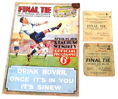 Lot 1060 - A 1931 F.A. Cup Final Programme - Birmingham v West Bromwich Albion, official programme for the...