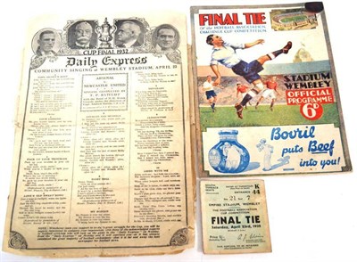 Lot 1061 - A 1932 F.A. Cup Final Programme - Arsenal v Newcastle, official programme, together with a...