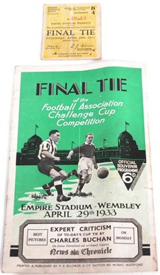 Lot 1062 - A 1933 F.A. Cup Final Programme - Everton v Manchester City, official programme for the game played