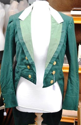 Lot 1072 - A Coursing / Beagling Green Dinner Jacket, with brass 'T.R.A' hunt buttons