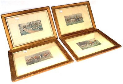 Lot 1079 - After George Wright Fox Hunting Scenes, a set of four coloured lithographs, 13cm by 23cm,...