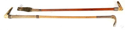 Lot 1084 - A Victorian Malacca Hunting Whip by Swaine & Co., London, the antler handle with maker's stud, with