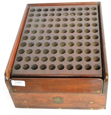 Lot 1097 - A J. Erskine Patent Mahogany Cartridge Filler Box, with hinged top section