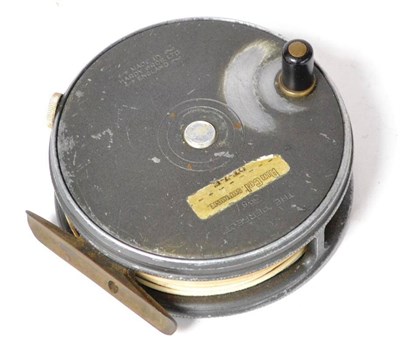 Lot 1158 - A Hardy 3 5/8in Alloy 'Perfect' Fly Reel, with slim black handle, notched brass foot, nickel...