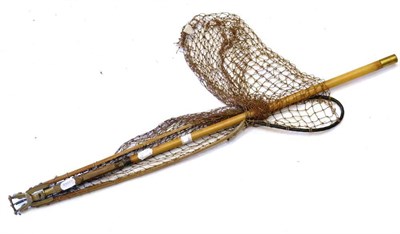 Lot 1168 - A Hardy Bros. Bamboo Handled Folding Landing Net, with brass fitments