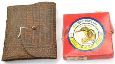 Lot 1176 - A Hardy Brothers Leather Cast Wallet, with contents, together with a box of packets of Hardy...