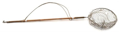 Lot 1202 - A Hardy Bamboo Handled Wading Staff/Landing Net, with alloy framed folding net, ground spike