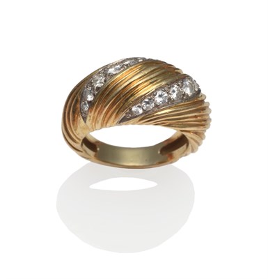 Lot 245 - An 18 Carat Gold Diamond Ring, by Kutchinsky, two rows of graduated round brilliant cut...