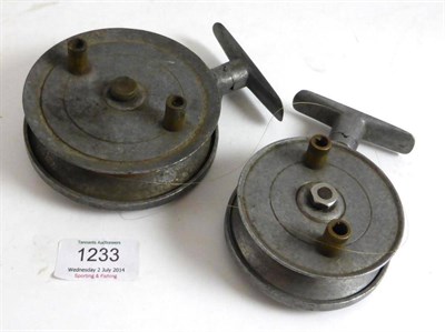 Lot 1233 - Two Alloy Sidecasting Reels, 4"; and 3";, no makers, names