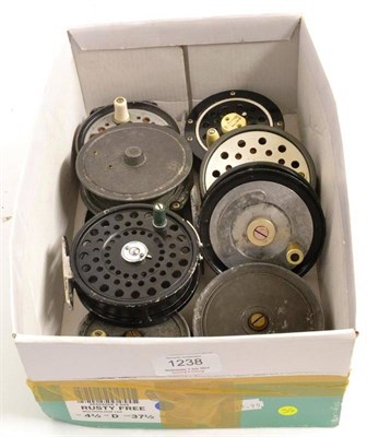 Lot 1238 - Nine Mixed Fly Reels, including Intrepid, Flyman, Cador, etc