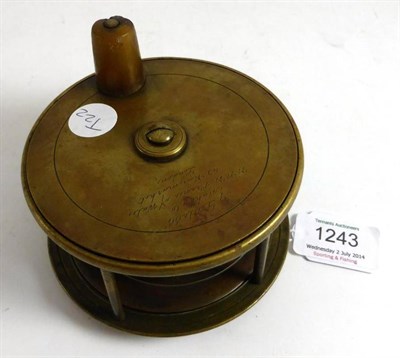 Lot 1243 - A G.Little & Co 4 1/4"; Brass Salmon Reel, inscribed 'G.Little & Co. Maker To H.R.H. Prince of...