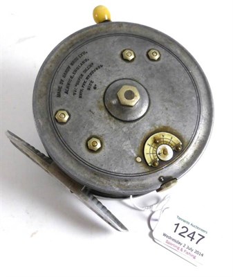 Lot 1247 - A Hardy 4"; Alloy 'Super Silex' Reel, with twin buck handles or pierced drum, notched alloy...