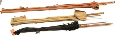 Lot 1257 - Two 3pce Cane Rods - Hardy 'The Dapping' serial number G33973, and Cummins 'The Merganser', in...