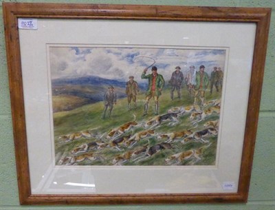 Lot 1102A - G A Short A Pair of Hunting Prints both depicting hounds and a foot hunt, each 37cm by 27cm, glazed