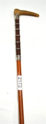 Lot 2173 - A Victorian Rhinoceros Horn Handled Riding Crop, London 1897, with slightly arched and undercut...