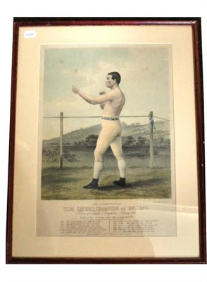 Lot 1002 - A Pair of Victorian Coloured Lithographic Portraits of Pugilists, `Tom Sayers Champion of...