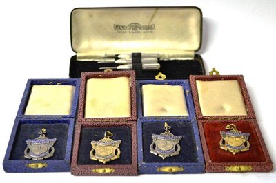 Lot 1006 - A Set of News of the World Prize Silver Darts, in original case, together with Four Cased News...