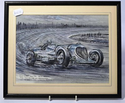 Lot 1009 - Phil May, `John Cobb 2.4litre Napier Railton Sets the Record at Brooklands, 151.97mph in 1935',...