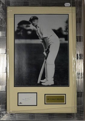 Lot 1011 - Three Signed Cricket Photographs - Sir Donald Bradman framed montage, Sir Richard Hadlee framed...