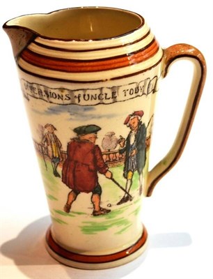 Lot 1028 - A Royal Doulton Uncle Toby Series Golf Jug - Diversions of Uncle Toby, with printed makers...