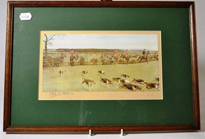 Lot 1045 - By and After Cecil Aldin - Hunting Scenes, colour prints laid down, signed and numbered 33 and...