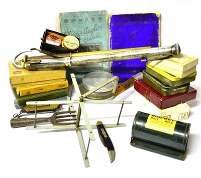 Lot 1091 - Mixed Tackle, including a 1951 Hardy Anglers Guide, Hardy and another telescopic gaff, packets...