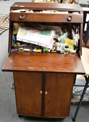 Lot 1092 - A Large Wooden Cabinet Containing a Quantity Fly-Tying Materials, including feathers and capes,...