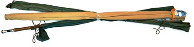 Lot 1121 - Three Split Cane Fly Rods, comprising an Edgar Sealey 3pce 'Maxfly' double built butt salmon...