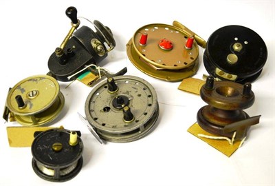 Lot 1151 - Seven Mixed Reels - Young's 'Rapidex', Gypsy D'or, Farlow's 3"; fly reel, Cummins 2 1/2"; fly reel