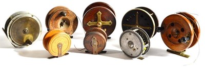 Lot 1172 - Eight Mixed Reels, including a 4 1/2"; ebonite and brass reel by David Slater (a.f.), Allcock's...