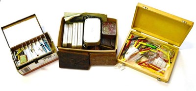 Lot 1183 - A Collection of Lures, Fly Boxes and Flies, including four boxed Wadhams artificial baits,...