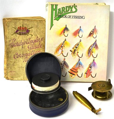 Lot 1206 - Mixed Tackle, comprising a Hardy Anglers Guide 1937, Hardy's Book of Fishing, Allcocks brass...