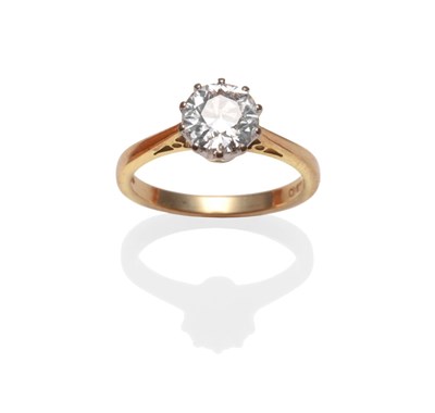 Lot 314 - An 18 Carat Gold Diamond Solitaire Ring, the old brilliant cut diamond in a white claw setting...