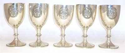 Lot 15 - Five Silver 'London Athletic Club' Goblets, hallmarks for London 1910, maker 'C.F.H.& Co', with...