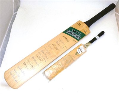Lot 26 - A Signed Slazenger Cricket Bat, with England players to the face, Mike Brearley as captain,...