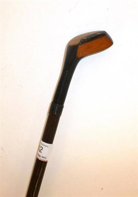 Lot 42 - A Sunday Golf Walking Stick, the handle as a golf wood stamped 'H T Howell, South Leeds'