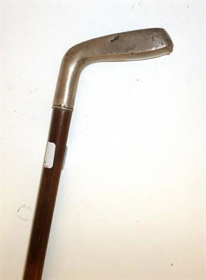 Lot 43 - A Sunday Golf Walking Stick, the handle as a silver putter, continental marks