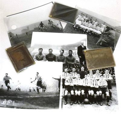 Lot 49 - A Small Collection of Photographic Glass Negatives of Footballer Players, Teams and Matches,...