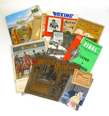Lot 57 - Sporting Programmes, including three 1948 Leeds United FC programmes, Rugby League Challenge...